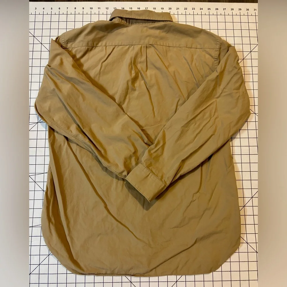 J. Crew Men’s Large Tan 2-Ply 100% Cotton Button‎ Down Shirt